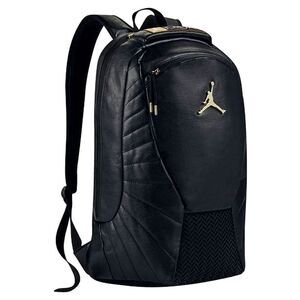 Jordan Retro 12 XII Backpack Bag Black Metallic Gold Nike Air The Master Leather